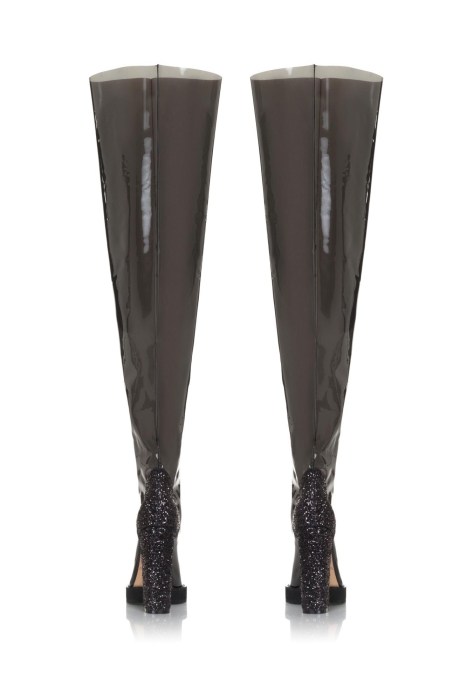 Ботфорты силикон глиттер черные