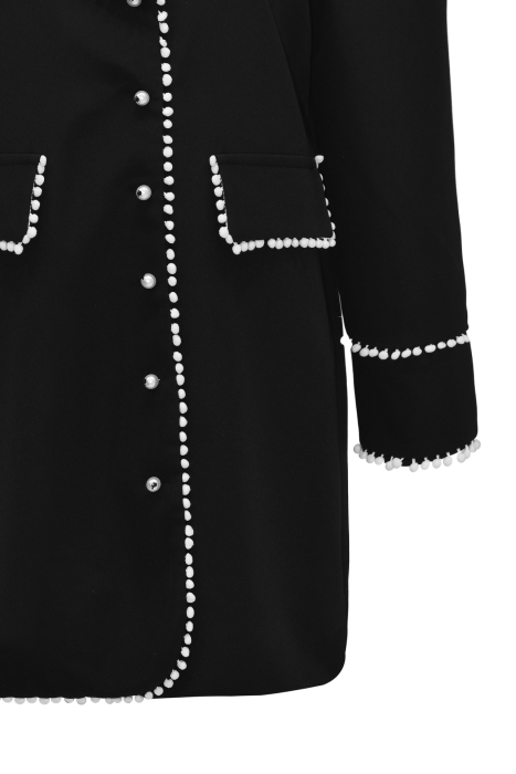 Платье - пиджак "Малика" черное, с белой каймой