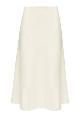 Юбка "атлас" эко-шелк плотный, белая (длина 80 см)