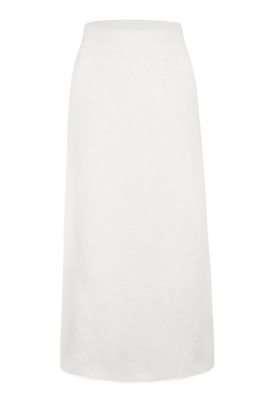 Юбка молочная, миди (85 см),ангора, пушистая