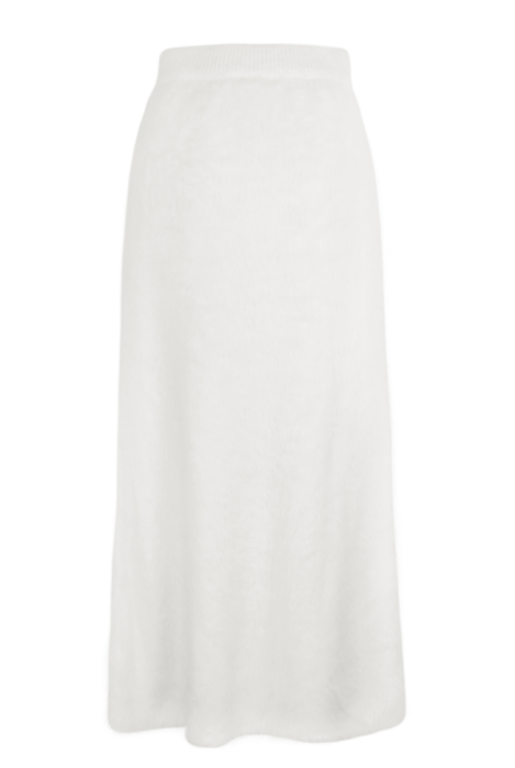 Юбка молочная, миди (85 см),ангора, пушистая