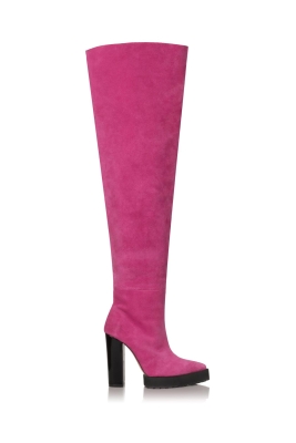 Ботфорты замша розовые