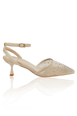 Босоножки "Кэрри" нюдовые, со стразами