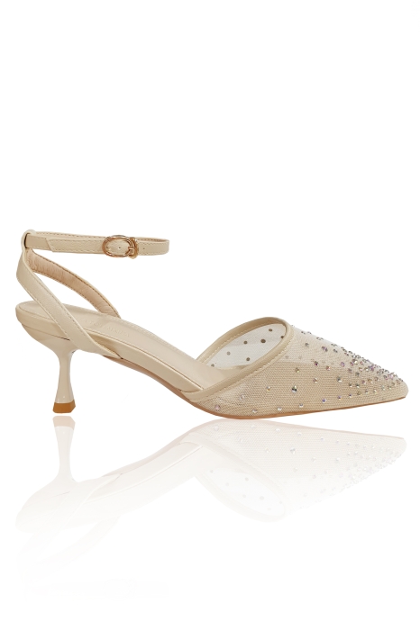 Босоножки "Кэрри" нюдовые, со стразами