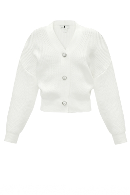 Кардиган "джемпер, кофта" белый, крупная вязка (3 пуговицы)