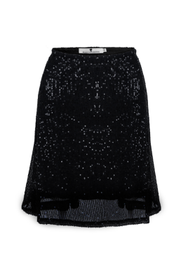 Юбка "Шерис" черная, черные пайетки (48 см)