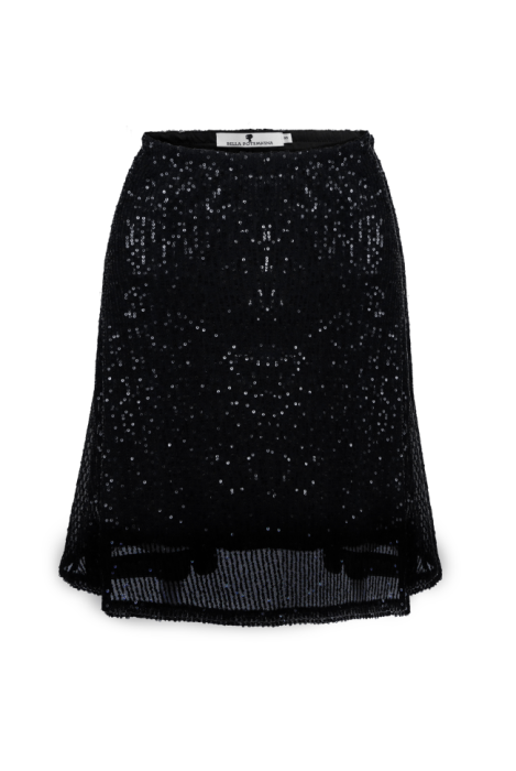 Юбка "Шерис" черная, черные пайетки (48 см)