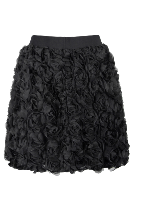 Юбка "Монте" черная, объемные розы, мини