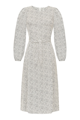 Платье "Элена" белое, принт цветы, РОСТ 165