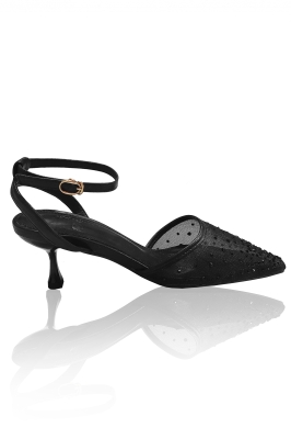 Босоножки "Кэрри" черные, со стразами