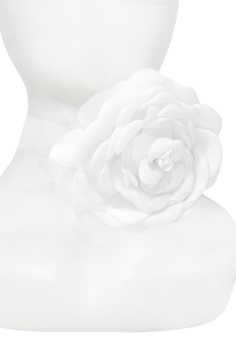 Брошь - чокер "Роза" белый