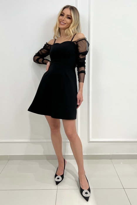 Комплект "Эстелла" черный, сарафан с блузкой из фатина