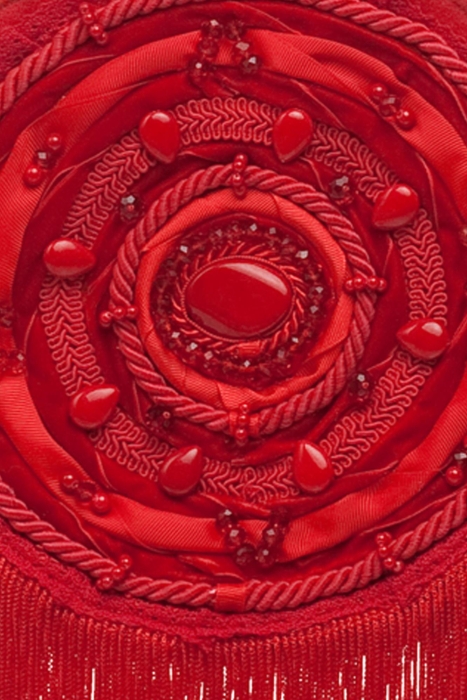 Ридикюль круглый красный "жемчуг"