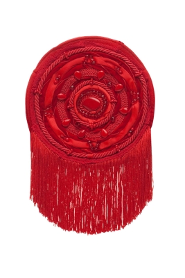 Ридикюль круглый красный "жемчуг"