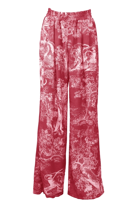 Костюм - пижама "Паскаль" молочный, красно-розовый принт "прованс"