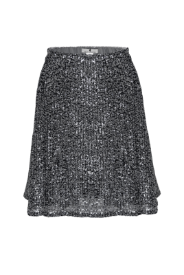Юбка "Шерис" черная, серебристые пайетки (48 см)