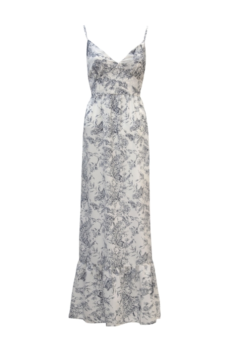 Платье - сарафан "Брайди" белое, графитовый принт "прованс"