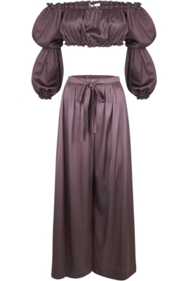 Костюм "Лана" сиреневый, атлас (шелк)