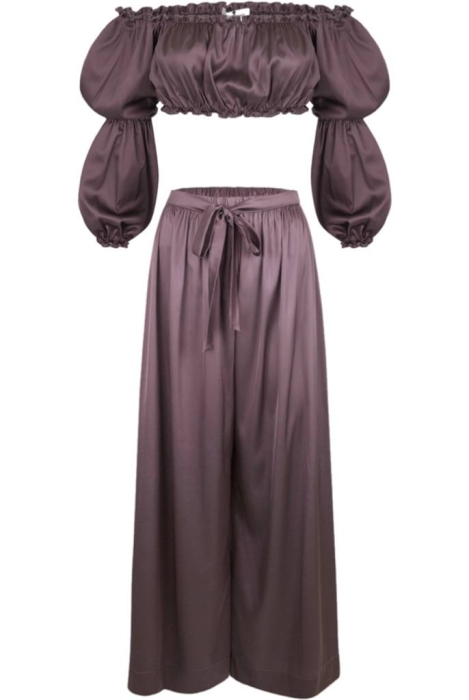 Костюм "Лана" сиреневый, атлас (шелк)