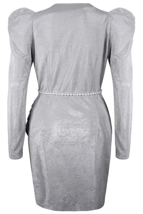 Платье "Сиджи" серебристое, люрекс, мини