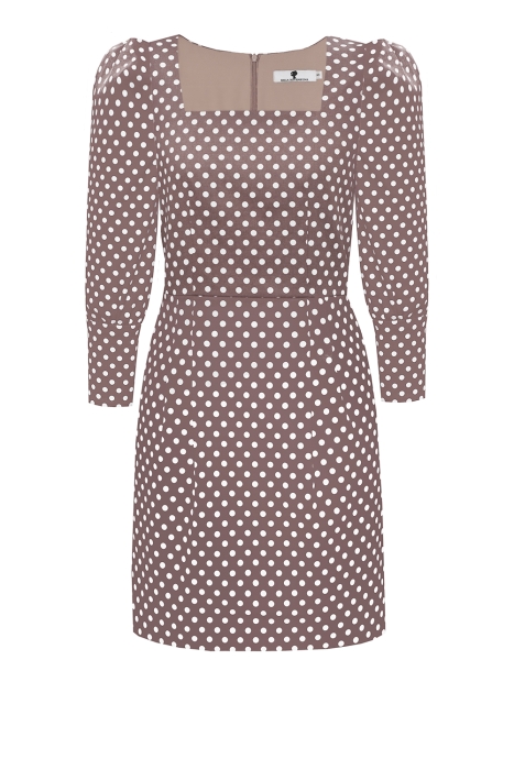 Платье "Ханна" какао, белый горох