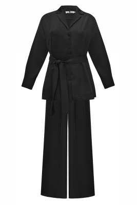 Костюм - пижама "Пикассо" черный, брючный, эко-шелк
