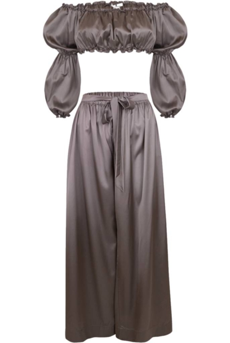 Костюм "Лана" бежевый (шоколад), атлас (шелк)