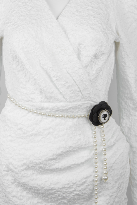 Платье "Сиджи" белое, жаккард, мини