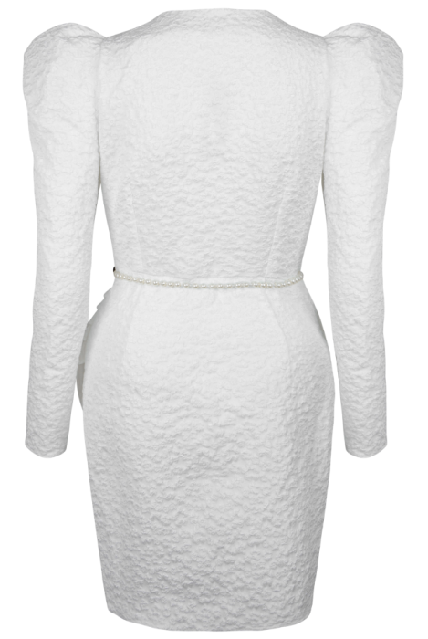 Платье "Сиджи" белое, жаккард, мини