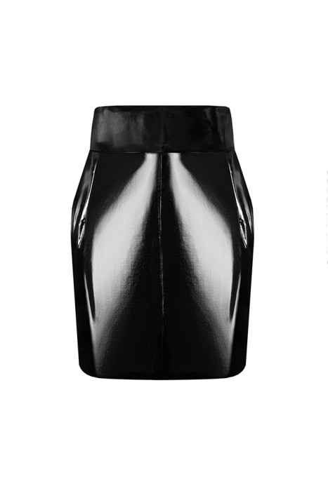 Юбка "Рокси" черная, эко-кожа, лак