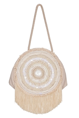 Ридикюль круглый молочный "жемчуг"