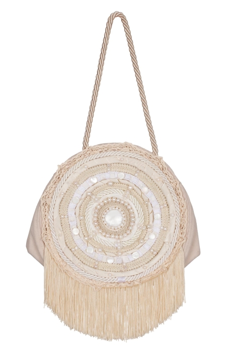 Ридикюль круглый молочный "жемчуг"