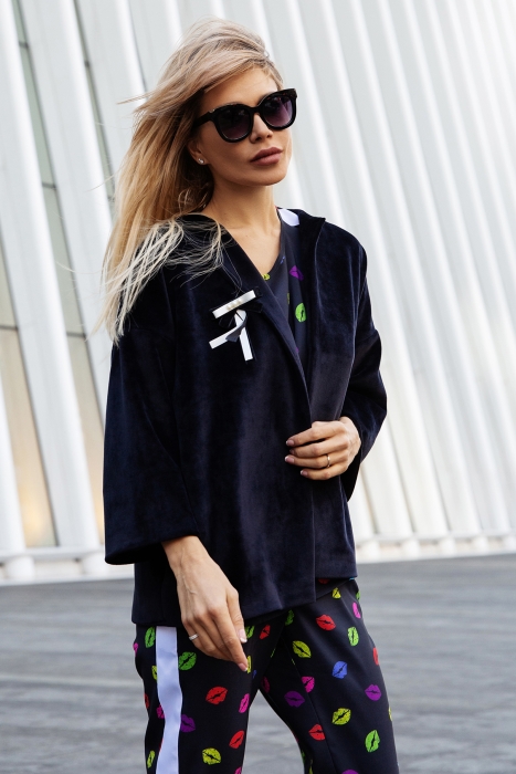 Жакет "Шель" черный, бархат