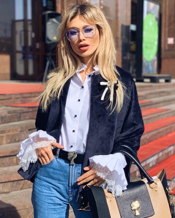 Жакет "Шель" черный, бархат