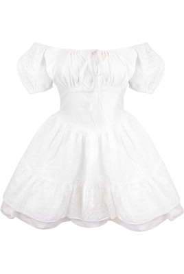 Платье "Онтарио" ,Опущенные плечи , Мини, Шитьё