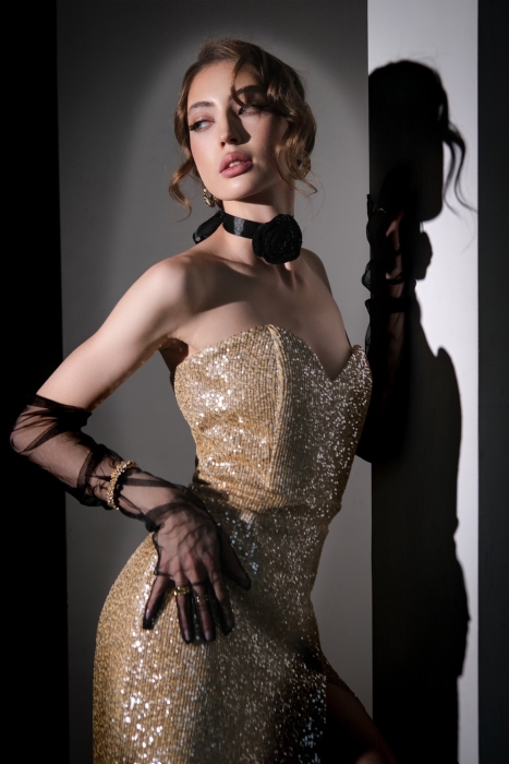 Перчатки "фатин" черные, длинные