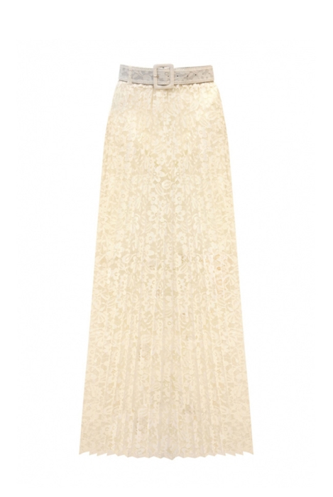 Юбка "Меллани" молочная, кружево, плиссе (100 см)