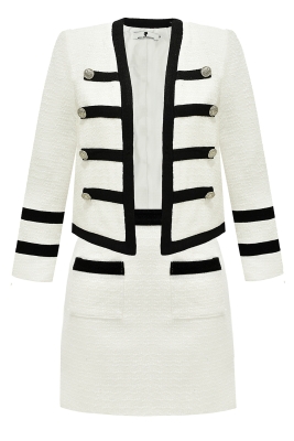 Костюм "Тиана" белый, черные вставки