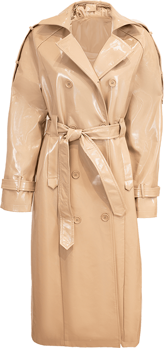 Тренч "Федерикo" бежевый, эко-кожа лак