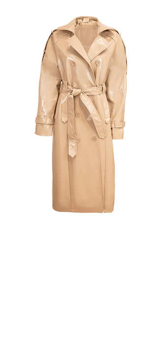 Тренч "Федерикo" бежевый, эко-кожа лак