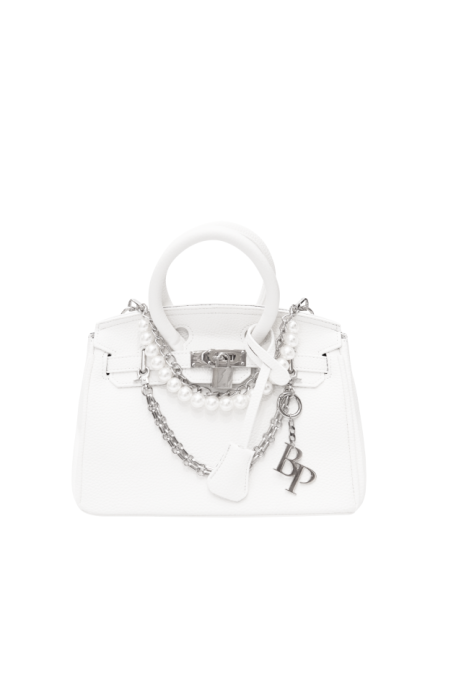 Сумка-тоут "Джейн" белая, молочная, зернистая эко-кожа, мини