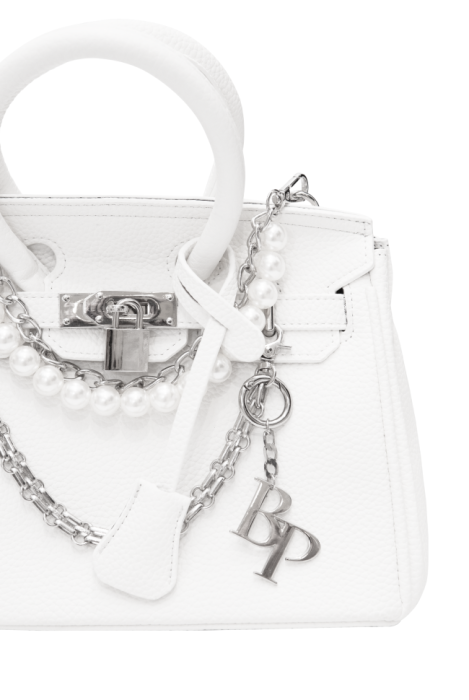 Сумка-тоут "Джейн" белая, молочная, зернистая эко-кожа, мини