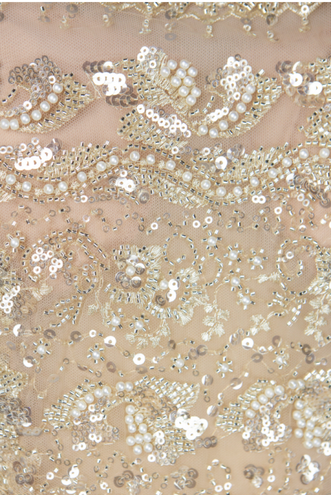 Платье "Рафаэль" корсетное, нюдовое, бежевое, вышивка, на завязках, макси