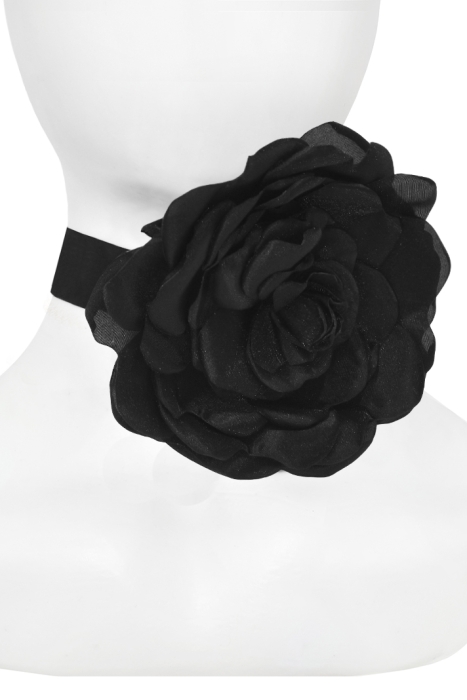 Брошь - чокер "Роза" черный
