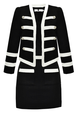 Костюм "Тиана" черный, белые вставки