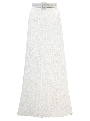 Юбка "Меллани" белая, кружево, плиссе (100 см)