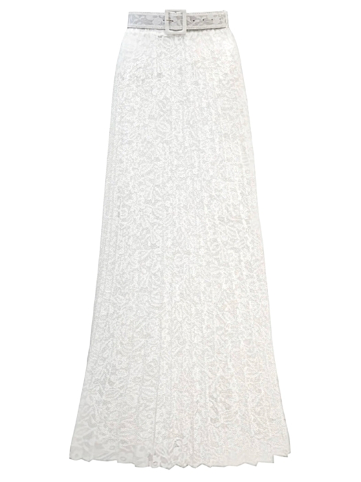 Юбка "Меллани" белая, кружево, плиссе (100 см)