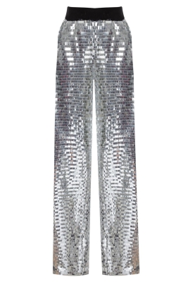 Брюки "Фэйт", серебристые, пайетки 
