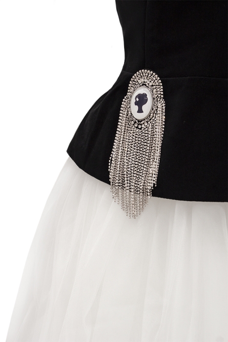 Комплект "Марита" черный, бархат с белым фатином