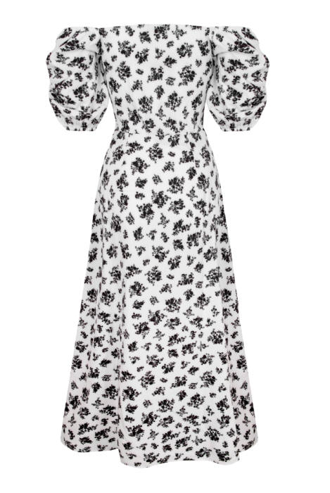 Платье "Розарио" черно-белый цветочный принт